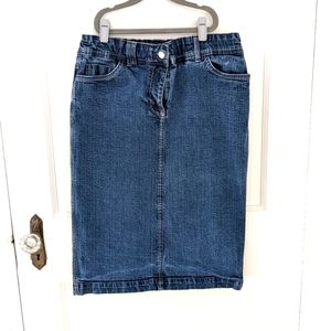 Vintage Next jean pencil skirt denim elastic waist